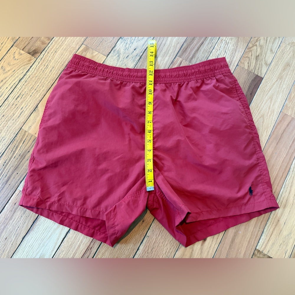 VTG Polo Ralph Lauren Red Swim Trunks Lined Lifeguard Shorts Men’s Size L - Picture 11 of 13